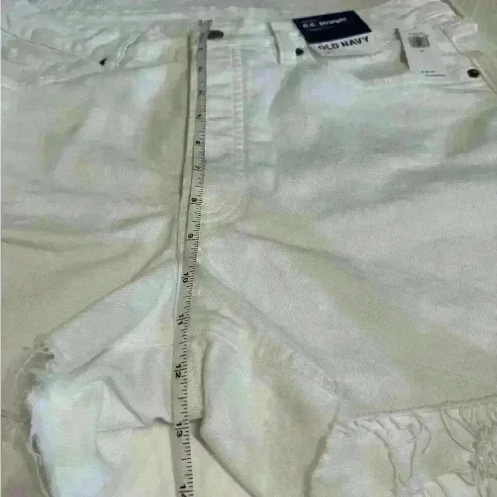 NWT Old Navy white Shorts 3 inch high rise button fly frayed hem size 12 casual - Picture 9 of 9